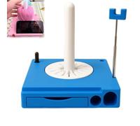 Crochet Caddy, Shiny Portable Multi-Functional Yarn Spool Box, Yarn Spinner Holder for Knitting with Phone Stand, Detachable, Ideal Gift Accessories Organizer for Knitting Lovers(Blue)