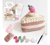 Crochet Cafe Amigurumi Kit Cake Slice : Everything You Need Is Included: 100%-Cotton Yarn, Crochet Hook, Stitch Marker, Tapestry Needle, Fiberfill, Step-by-Step Leaflet, and Exclusive Instruction Vide