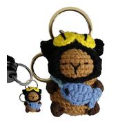 Crochet Capybara Keychain,Capybara Keychains For Backpacks - Clothes-dressing Capybara Key Ring Cartoon Yarn Crochet Small Doll