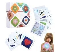 Crochet Card Deck, 20 Sheet Handmade Knitting Square Set, Portable Crochet Pattern Guide Cards, Craft Kit for Beginners, Durable Learning Textile Tool, for Home Decor Family
