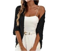 Crochet Cardigans for Women Batwing Sleeve Open Front Bolero Cardigan Ladies Summer Shrugs Beach Cover Ups Knitted Kimonos Sweater Holiday Women Tops for Dress Evening Wedding Party Black