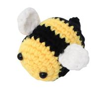 Crochet Cartoon Bee Toy - Pocket Plane | Sweet Amigurumi With Encouragement Message Cute Fancy Figure For Desk Shelf Car Ornament A