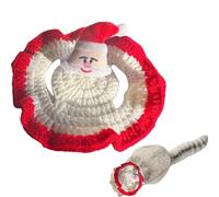 Crochet Cat Hat,Soft Cute Santa Claus Pet Headdress with Ear Holes - Christmas Cat Hat,for Party Outside Night Days Winter Children Kids Boys Girls Youth Teens Family Friends
