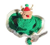 Crochet Cat Hat,Soft Cute Santa Claus Pet Headdress with Ear Holes | Christmas Cat Santa Hat | for Party Holiday Outside Days Winter Children Kids Boys Girls Youth Teens Family Friends