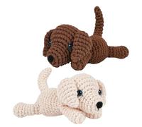 Crochet Cat Kit for Beginners Amigurumi Crochet Animal Kit Step-by-Step Video Tutorials Complete Starter Kit for Adults Kids DIY Crochet kit Craft Gift for Birthday Christmas New Year (2Pcs Dog)