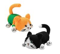 Crochet Cat Kit for Beginners Amigurumi Crochet Animal Kit Step-by-Step Video Tutorials Complete Starter Kit for Adults Kids DIY Crochet kit Craft Gift for Birthday Christmas New Year (2Pcs Cat)