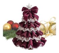 Crochet Christmas Tree, Festive Decoration, Crochet Christmas Tree, Holiday Decoration for Desk, Fireplace, Windowsill, Bedroom, Party