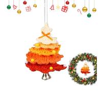 Crochet Christmas Tree Ornaments,Handmade Knitted Christmas Tree Ornaments with Bell | Home Decoration for Living Room Mantelpiece Windowsill Bookshelves Bedroom Desk Holiday