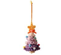 Crochet Christmas Tree Pendant, DIY Knitted XMAS Tree Ornaments with Bell for Home Decoration Table Centerpiece Windowsill Bedroom Living Room