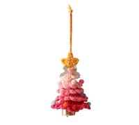 Crochet Christmas Tree Pendant, DIY Knitted XMAS Tree Ornaments with Bell for Home Decoration Table Centerpiece Windowsill Bedroom Living Room
