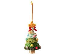 Crochet Christmas Tree Pendant, DIY Knitted XMAS Tree Ornaments with Bell for Home Decoration Table Centerpiece Windowsill Bedroom Living Room