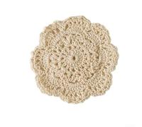 Crochet Coasters Set, 10.5cm Bohemian Floral Handmade Cotton Placemats Vintage Retro For Coffee Table Restaurant 1/6PCS(1PC)