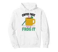 Crochet Coffee Lover Frog Humor Yarn Cozy Crafting Saying Pullover Hoodie