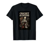 Crochet & Coffins Halloween Skeleton Knitting Sewing T-Shirt T-Shirt