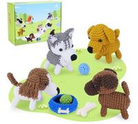 Crochet Complete Kit for Beginners Dog Crochet Kit for Beginners With Video Crochet Animal Kit Complete Dog Crochet with Yarn Hooks Needles, Animal Knitting Kit Learn to Crochet Starter Kit