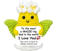 Crochet Corn Gift for Dad | Funny to the Most a-Maize-ing Dad Knitted Doll | Unique Father's Day & Birthday Present from Daughter or Son | Cute Positive Popcorn Desk Decor