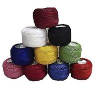 Crochet Cotton Pearl Threads Crochet Cotton Threads -Crochet Thread in Assorted Color for Projects, Blankets, Glove and Applique (10 Pieces 10 Grams/85 Meters Each)
