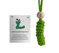 Crochet Cotton Toy Gifts Card Sensory Comfort Crochet Caterpillar Card for Anxiety Release and Positive Thoughts Positivity Bag Hug