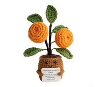Crochet Crafted Sunflower Doll for Mindfulness, Plush with Stand to For Support For Emotional Balance and Inner Peace (orange)