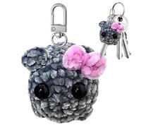 Crochet Creature - Cry Meme Accessory Holder, Pocket Buddy Mini Figurine, Whimsical Carry Along Item, Artisanal Handcrafted Design Appeals to Adults and Collectors | Lanyard Attachment for Keys, Car,