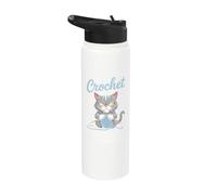 Crochet Crochet Makes Me Feel Less Murdery Cat Funny Stainless Steel Insulated Water Bottle