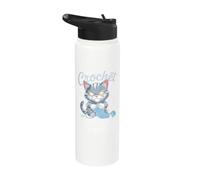Crochet Crochet Makes Me Feel Less Murdery Cat Funny Stainless Steel Insulated Water Bottle