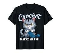 Crochet Crochet Makes Me Feel Less Murdery Cat Funny Value Graphic T-Shirt