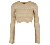 Crochet crop sweater for women Urban Classics Beige XL