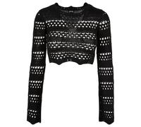 Crochet crop sweater for women Urban Classics Noir 4XL