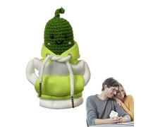 Crochet Cucumber, Crochet Sweatshirt Cucumber, Knitted Cucumber Doll with Card, Emotionally Supporting Plush for Party Decorations