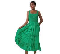 Crochet Detail Cotton Blend Maxi Dress Roman Green 18