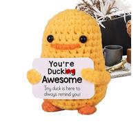 Crochet Doll, Duck Stuffed Toy, Funny Duck Plush Figure, Cute Handwoven Home Ornaments, Knitted Dolls with Animals for Emotional Support for the Desk, Bedside Shelf