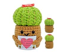 Crochet Doll - Hand Crochet Art Lined | Positive Cactus Birthday Household Slot Display | Inspi Ornament Bedroom Office Office Table Room