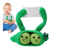 Crochet Doll | Motivational Wool Ornaments with Card - Twin Pea Shape Inspirational Doll | for Women Men Girls Boys Friends Students Coworkers Teachers Travel