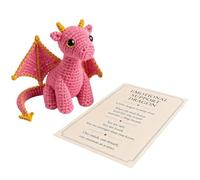 Crochet Dragon Doll - Pocket Animal, Positive Message Card, Gift