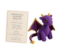 Crochet Dragon Doll - Pocket Animal, Positive Message Card, Gift