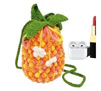 Crochet Drawstring Bags, Gradient Pineapple Design Handmade Knitted Purse, Stylish Trendy Handwoven Cotton Purse for Women Girls, Handcrafted Cotton Purse, Crochet Purse for Casual Outings