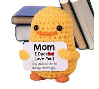 Crochet Duck Positive - Encouragement Knitted Doll - Handmade Encouragement Doll for Collectors Adults Teens Children Mothers Colleagues Employees Home Bedside Dressing Table