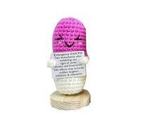 Crochet Emotional Support Chill Pill, Mood Support Pills, Calming Pills, Desk Decor, Home Desktop Decor, Great Gift for Doctors, Nurses and Patients (Emergency Chill Pill)
