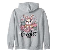 Crochet Era Cute Bunny Yarn Crochet Aesthetic Zip Hoodie