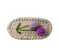 Crochet Flower Barrettes Colorful Hairpin Handmade Crochet Tulips Hair Clip Lovely Knitted Accessory For Children