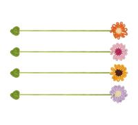 Crochet Flower Bookmarks, Cute Book Accessories, 9.8 Inches Handmade Bookmark with Sturdy Yarn, Decorative Page Marker, Crochet Bookmark with Colorful Design, Reading Tool for Kids Adults