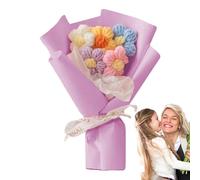 Crochet Flower Bouquet - Eternal Blessings Christmas Decorations, Properly Arranged Pleasant | Beautiful Daisy, Wonderful Gift For Girl Women Father Teachers Guest Loved