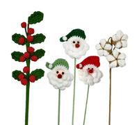 Crochet Flower Bouquet | Fake Plant Cotton Santa Claus - Yarn Flowers | for Christmas Workplace Home Party Decor Graduation