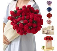 Crochet Flower Bouquet Rose Blanket, Handmade Knitted Blankets with Rose Flowers, Tablecloth Shawl Wraps, Valentines Day Gifts for Girlfriend Women Mom Wife, Mother’s Day, Wedding Anniversary