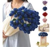 Crochet Flower Bouquet Rose Blanket, Handmade Knitted Blankets with Rose Flowers, Tablecloth Shawl Wraps, Valentines Day Gifts for Girlfriend Women Mom Wife, Mother’s Day, Wedding Anniversary