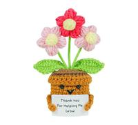 Crochet Flower Decor - Thank You For Helping Me Grow Gift | Wide Tooth Comb, Handmade Hair Comb | Marbled Classic Finish, Comfortable Hair Styling, For Women Travel Purses