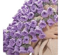 Crochet Flower Rose Bouquet Blanket Kit - Handmade Knitted Rose Floral Bed Throw Blanket Pastel Tones of Flowers with Yarn Hooks Tutorial, Gift for Mother’s Day Birthday Home Decor(Purple Bellflower)