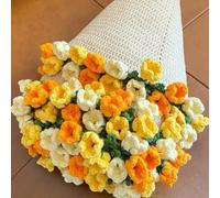 Crochet Flowers Blanket, Handmade Floral Design, Soft Knitted Decorative Throw, for Romantic Occasions, DIY Knitting Kit or Finished Product