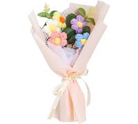 Crochet Flowers, Crochet Flower Bouquet Knitted Flowers Exquisite Packaging Long Storage Time Finished Crochet Bouquet Eternal Blessings Valentine's Day and Christmas Decorations